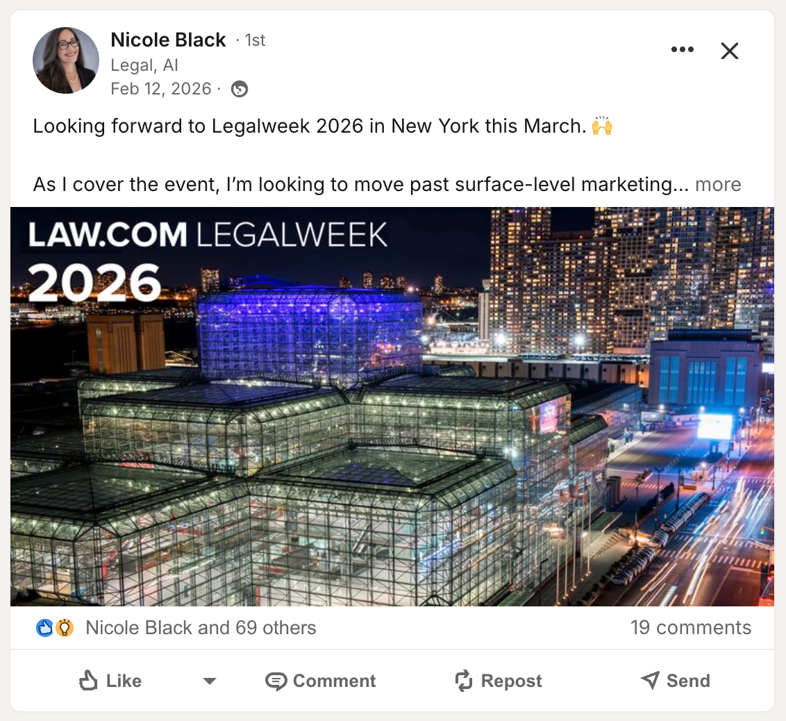 Nicole Black — Legal AI, Legalweek 2026 New York