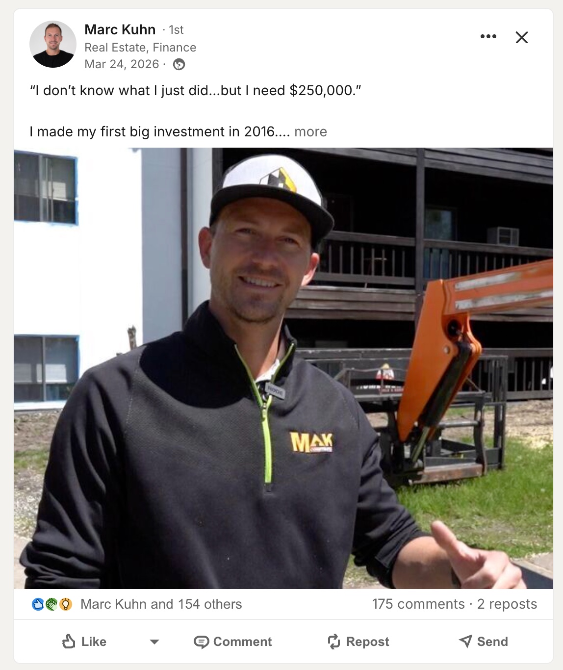 Marc Kuhn — 175 comments, real estate investment story
